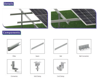 Carbon steel solar ground mounting system